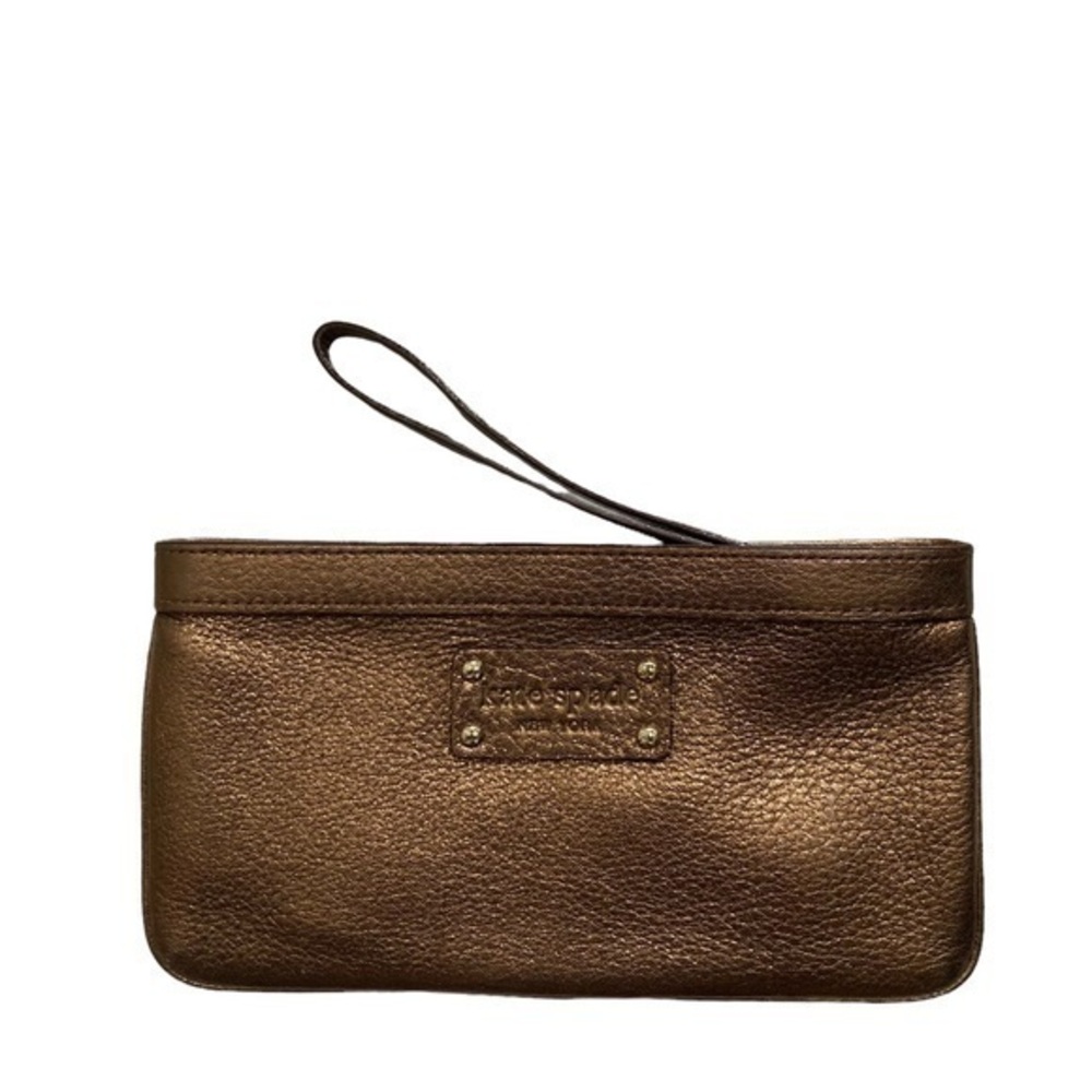 Kate spade copper bronze wristlet bag